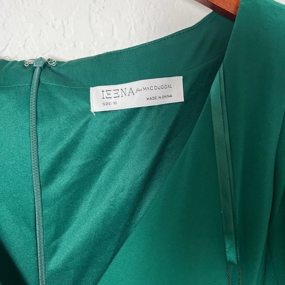 Mac Duggal V Neck Long Sleeve High Slit Gown - Picture 7 of 9